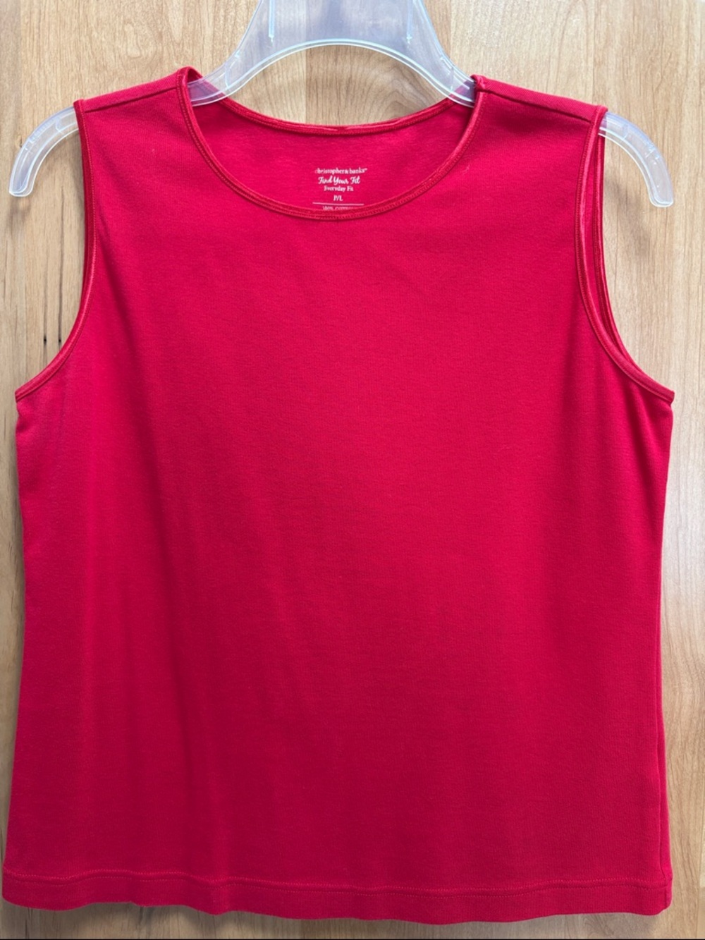 Christopher & Banks Bright Red Crewneck Sleeveless Tank